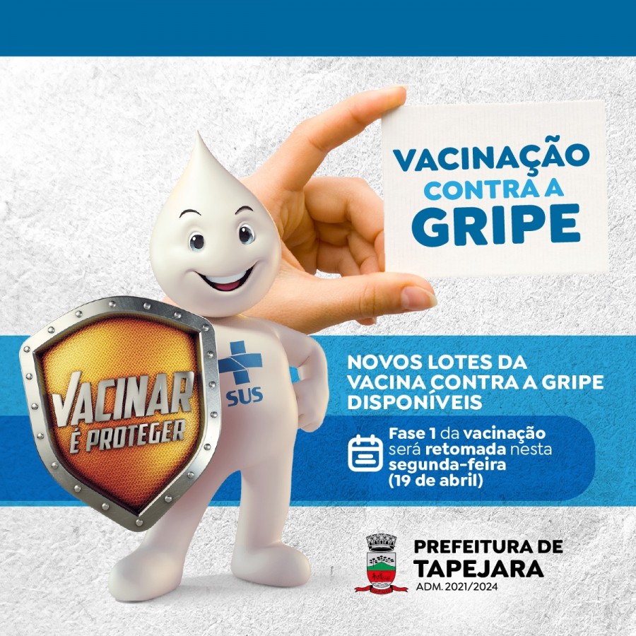 Vacinação contra a gripe é retomada nesta segunda-feira (19) em Tapejara