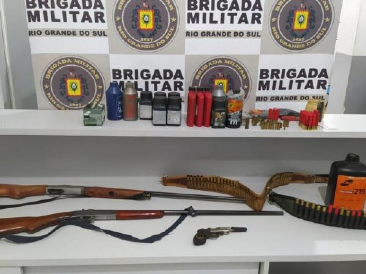 Brigada Militar apreende armas no interior de Carlos Gomes
