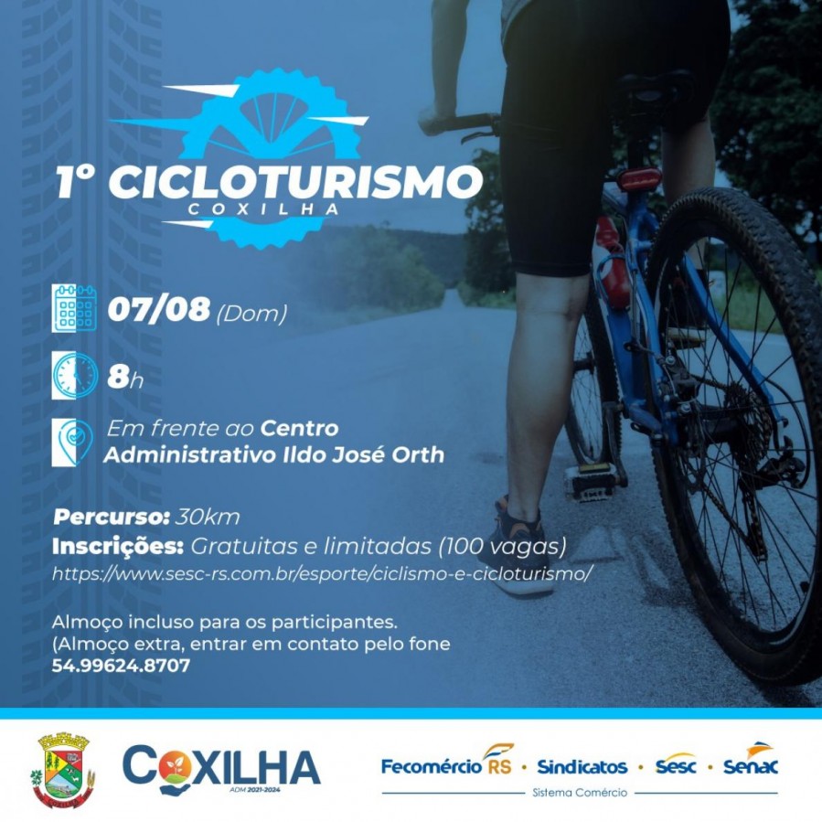 Sesc Passo Fundo promove 1º Cicloturismo de Coxilha, em agosto