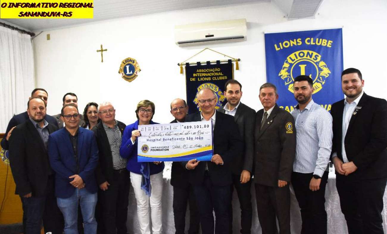 Lions Clube entrega US$ 100 mil ao Hospital de Sananduva