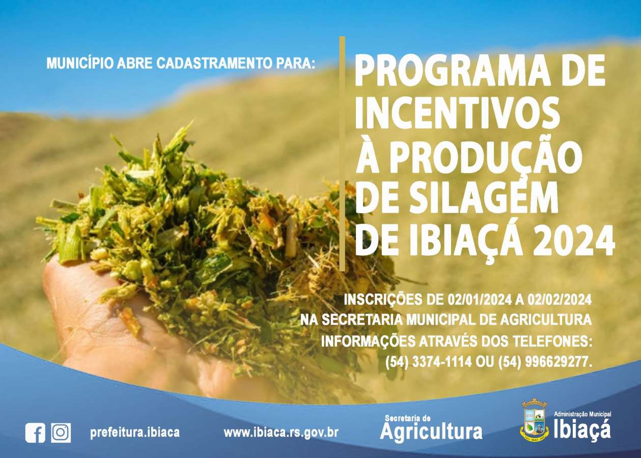 Abertas inscrições para incentivo à produção de silagem em Ibiaçá
