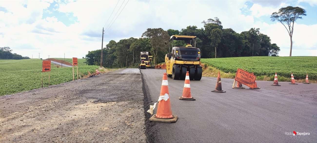 Rodovia entre Tapejara e Charrua tem nove quilômetros de asfalto concluídos