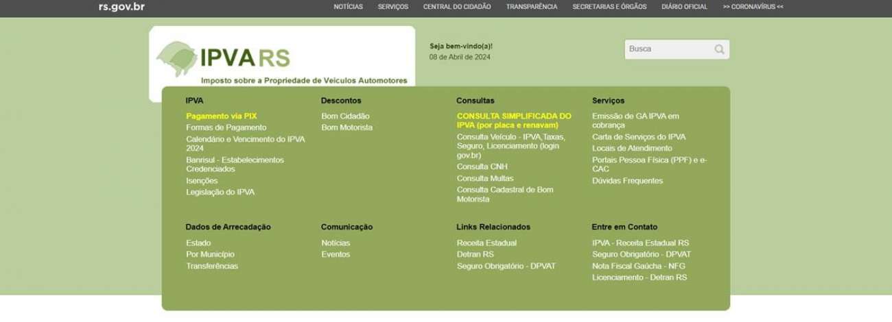 Site do IPVA passa a contar com autentificação gov.br