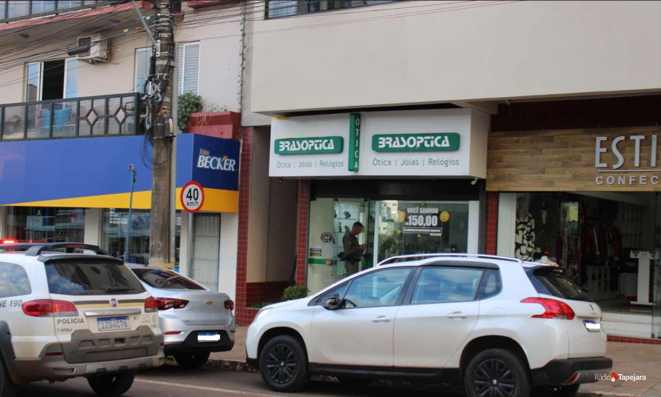 Assalto: roubo à mão armada é registrado na loja Brasoptica, em Tapejara