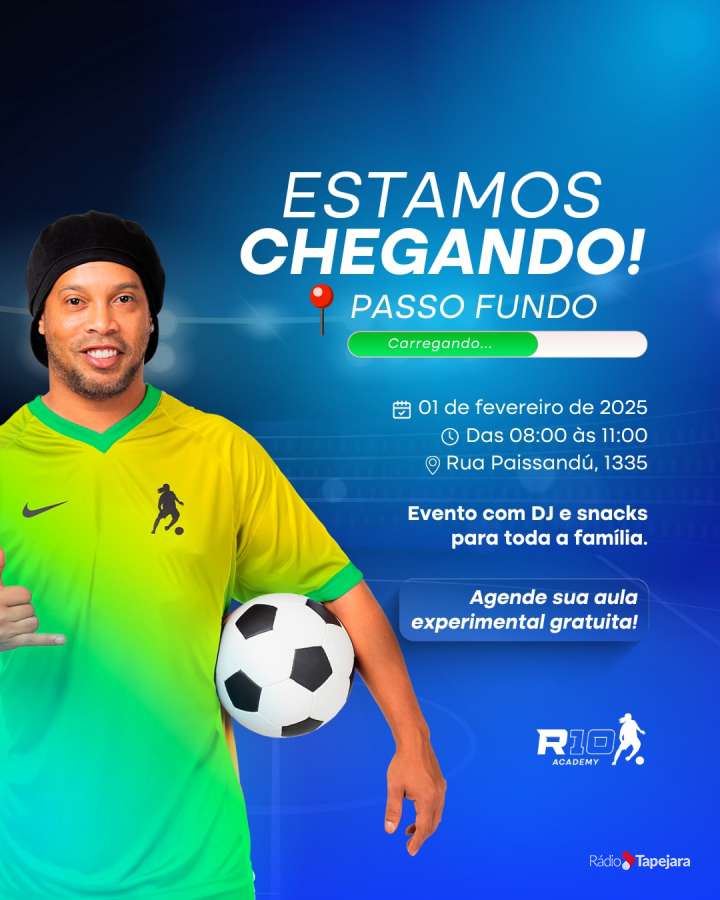 R10 Academy, escolinha de futebol de Ronaldinho Gaúcho chega em Passo Fundo