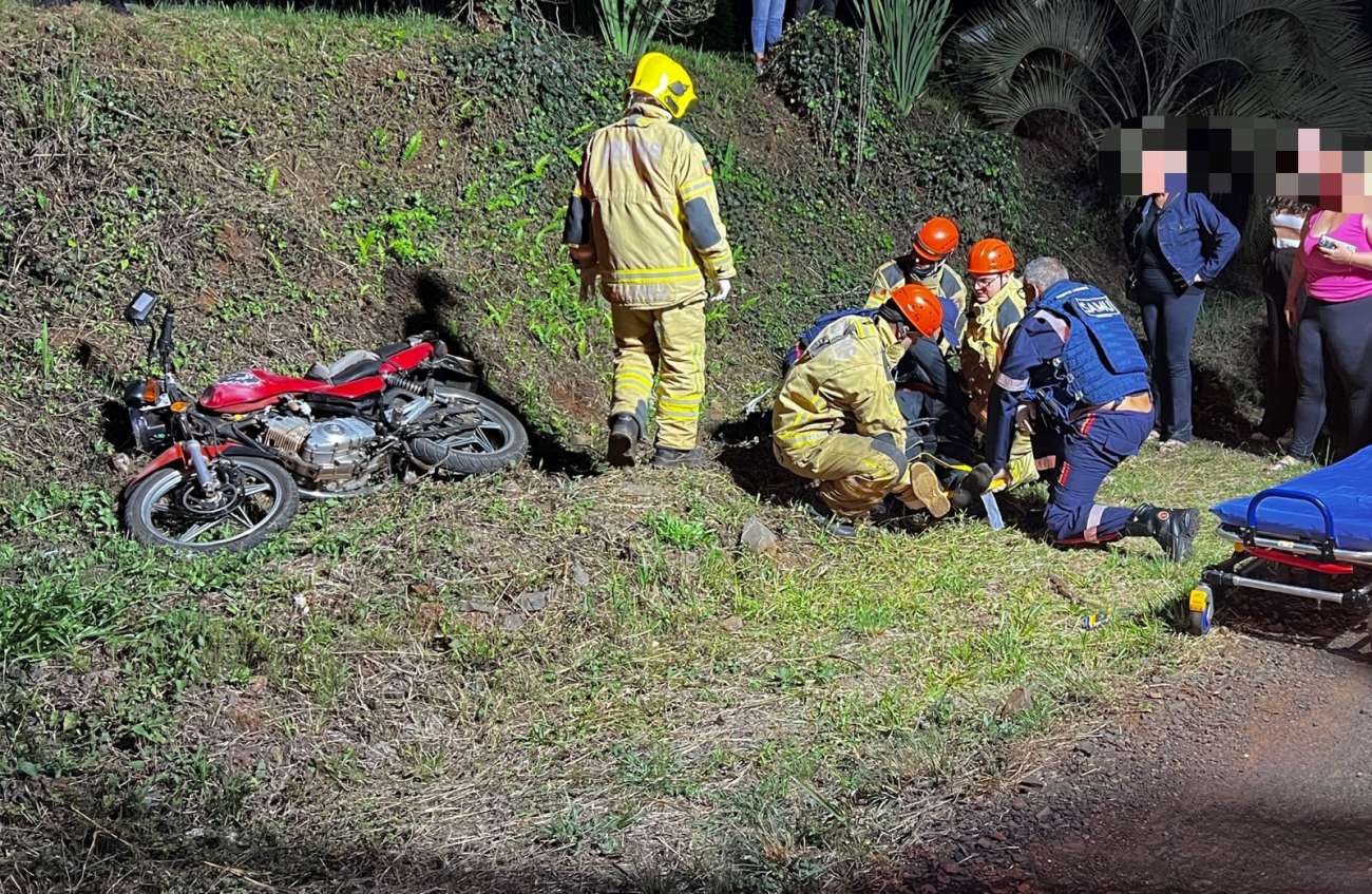 Homem fica ferido em acidente com motocicleta na RS-475, em Estação