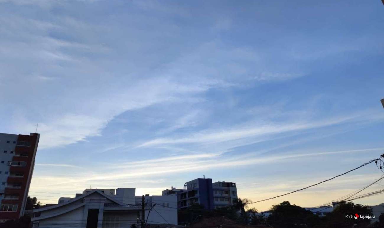 Com céu um pouco mais encoberto, tempo bom se mantém em Tapejara neste sábado