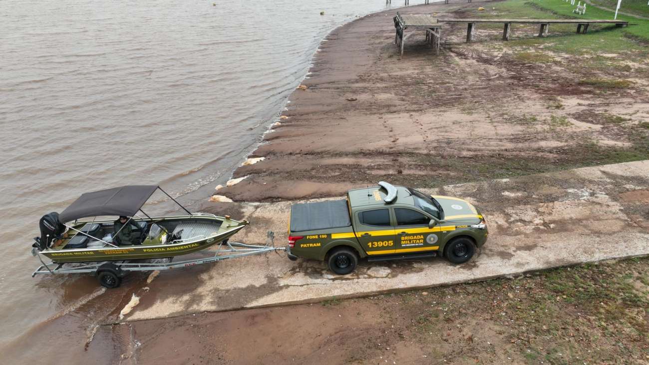 Brigada Militar realiza patrulhamento aquático na Barragem de Ernestina