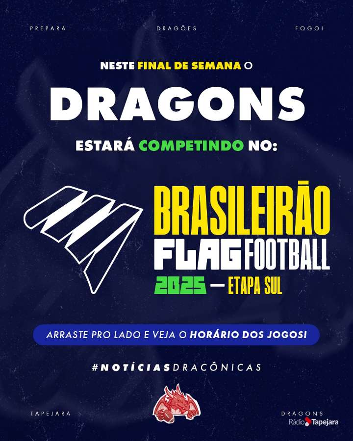 Tapejara Dragons irá participar da Etapa Sul do Campeonato Brasileiro de Flag Football