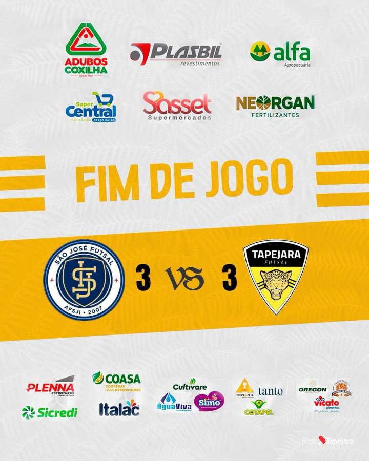 Tapejara Futsal empata fora de casa e segue no G-3 do Grupo A do Gauchão