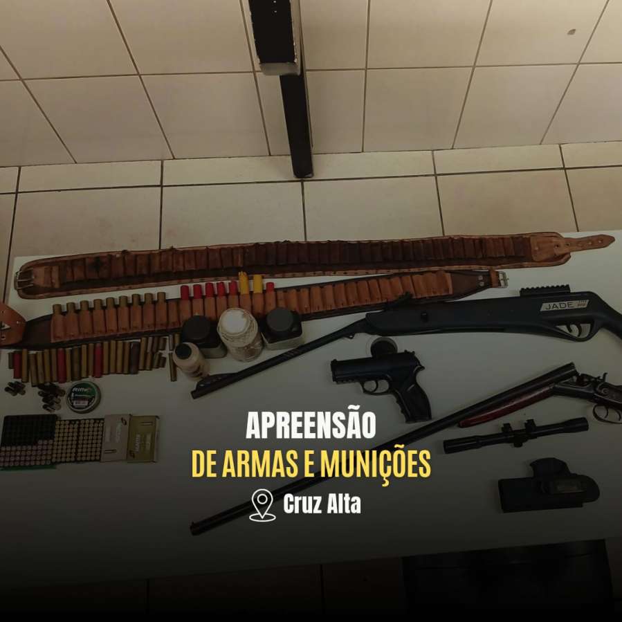 Brigada Militar apreende armas e munições durante fiscalização ambiental em Cruz Alta