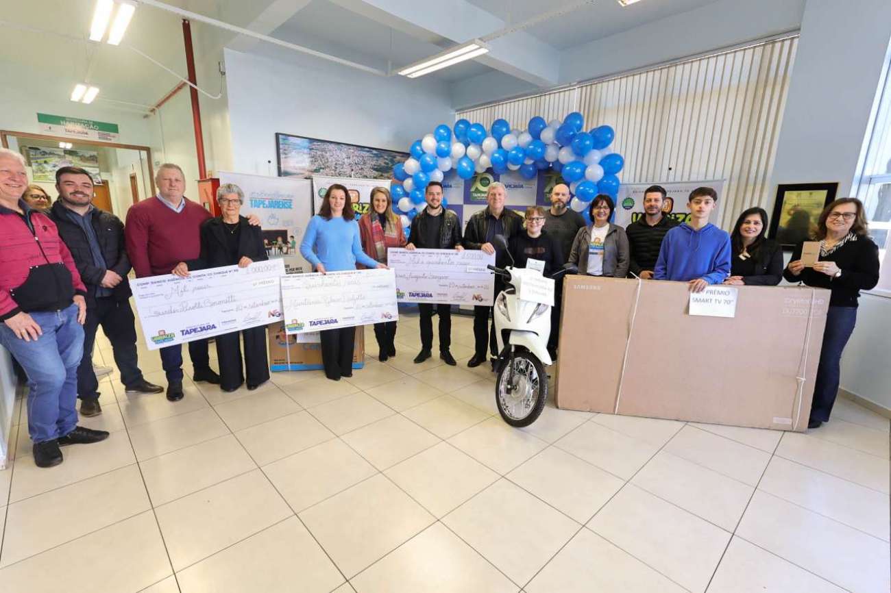 Prefeitura de Tapejara entrega prêmios do 1º sorteio principal do Valoriza Digital 2025