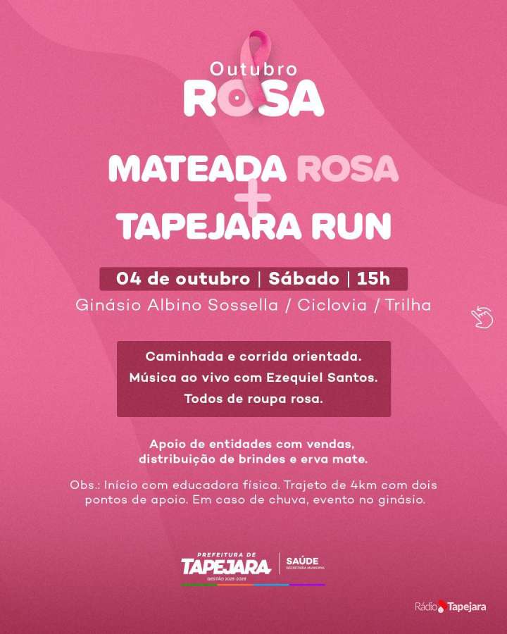 Tapejara realiza abertura do Outubro Rosa com caminhada e corrida