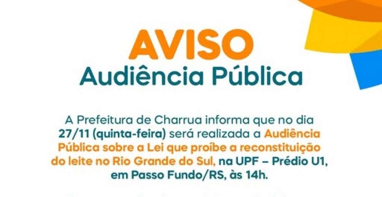 Charrua anuncia transporte para Audiência Pública sobre a proibição da reconstituição do leite no RS