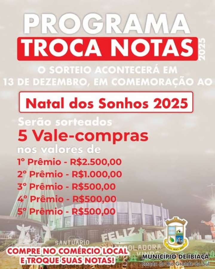 Ibiaçá entra na reta final do Programa Troca Notas 2025
