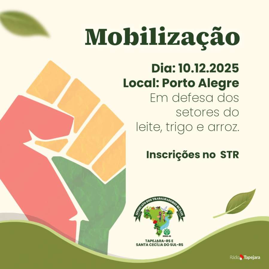 FETAG-RS convoca Mobilização Estadual em defesa dos setores do leite, trigo e arroz
