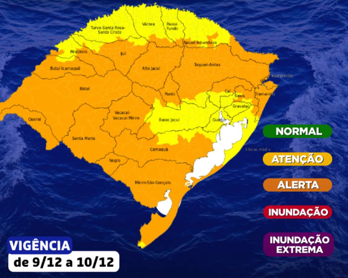 Formação de ciclone extratropical põe o Rio Grande do Sul sob alerta da Defesa Civil