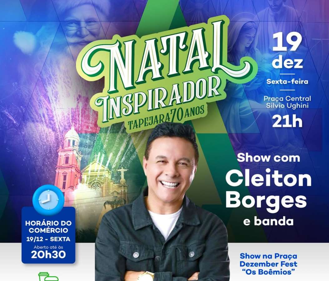 Natal Inspirador terá show na próxima sexta-feira na Praça Central de Tapejara