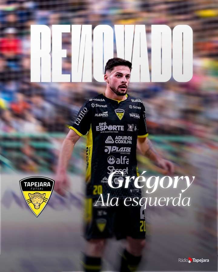 Gregory tem contrato renovado com o Tapejara Futsal