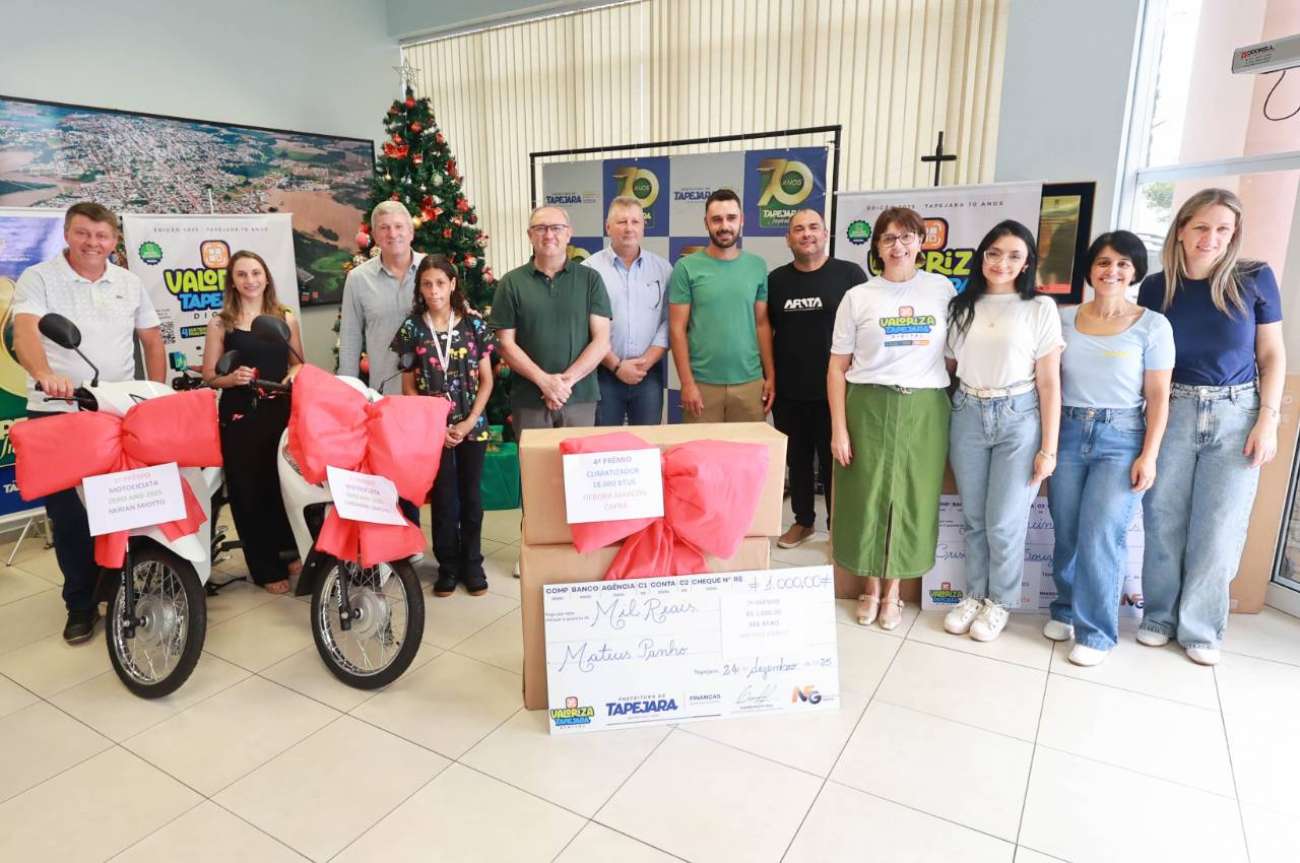 Prefeitura de Tapejara realiza entrega do 4º sorteio principal do Valoriza Tapejara Digital