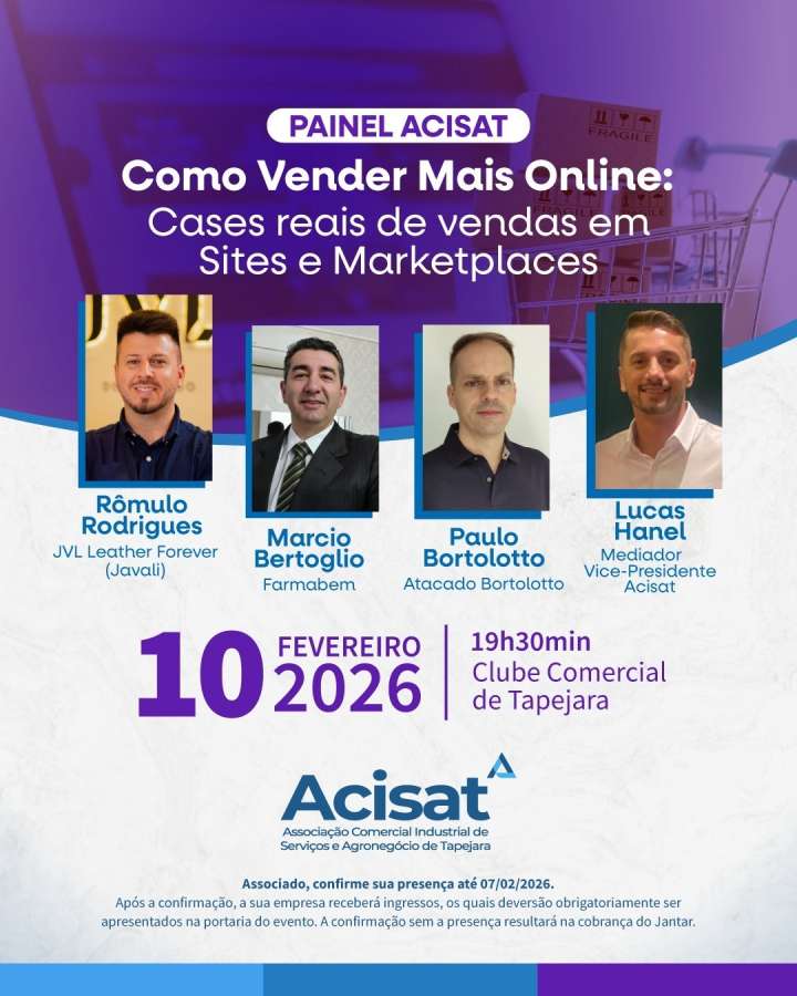 ACISAT promove painel especial sobre vendas online e marketplaces em Tapejara