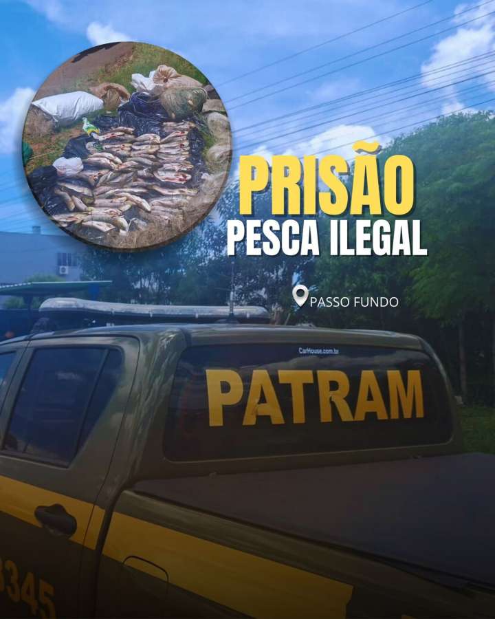 Brigada Militar prende quatro homens e apreende adolescente por pesca ilegal em Passo Fundo