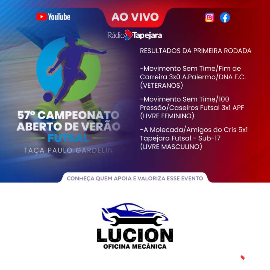 Aberto de Verão: Campeonato de futsal tapejarense terá sua segunda rodada na noite desta segunda-feira
