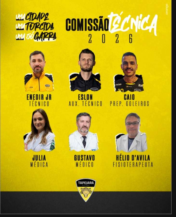 Tapejara Futsal apresenta comissão técnica para a temporada 2026