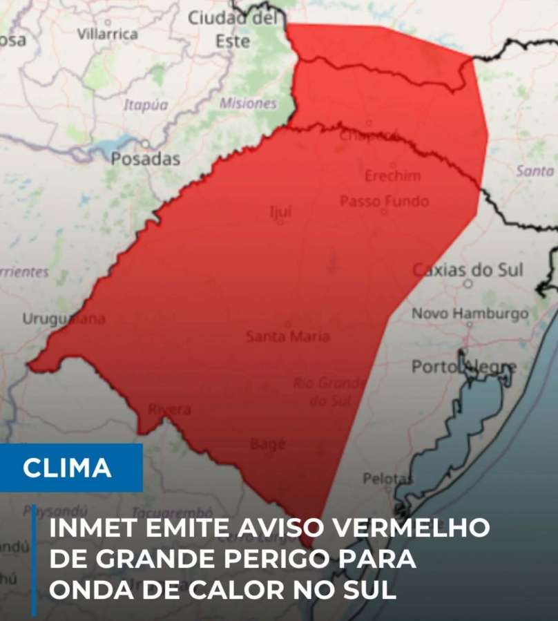INMET emite alerta vermelho de grande perigo para onda de calor