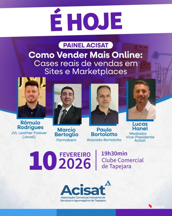 ACISAT promove jantar de negócios com foco em vendas online na noite desta terça-feira