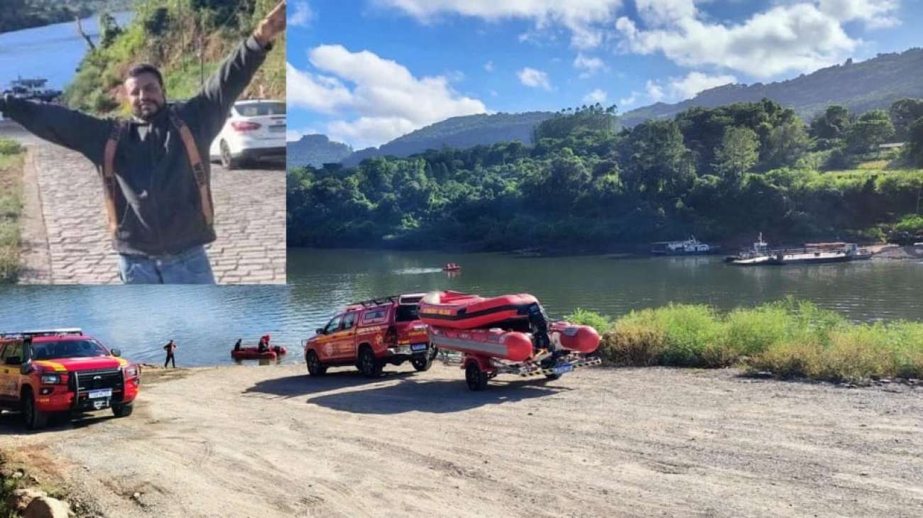 Bombeiros localizam corpo de homem que pulou da balsa no Rio Taquari, em Santa Bárbara