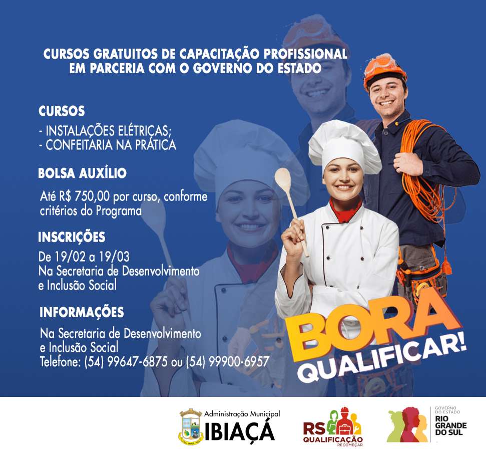 Ibiaçá abre inscrições para cursos gratuitos de qualificação profissional