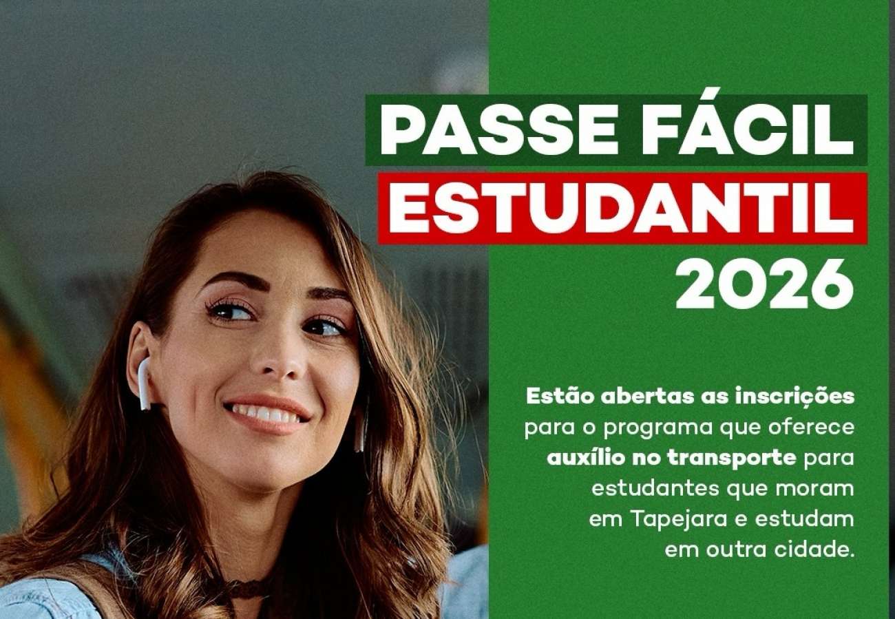 Inscrições abertas para o programa Passe Fácil Estudantil 2026 em Tapejara