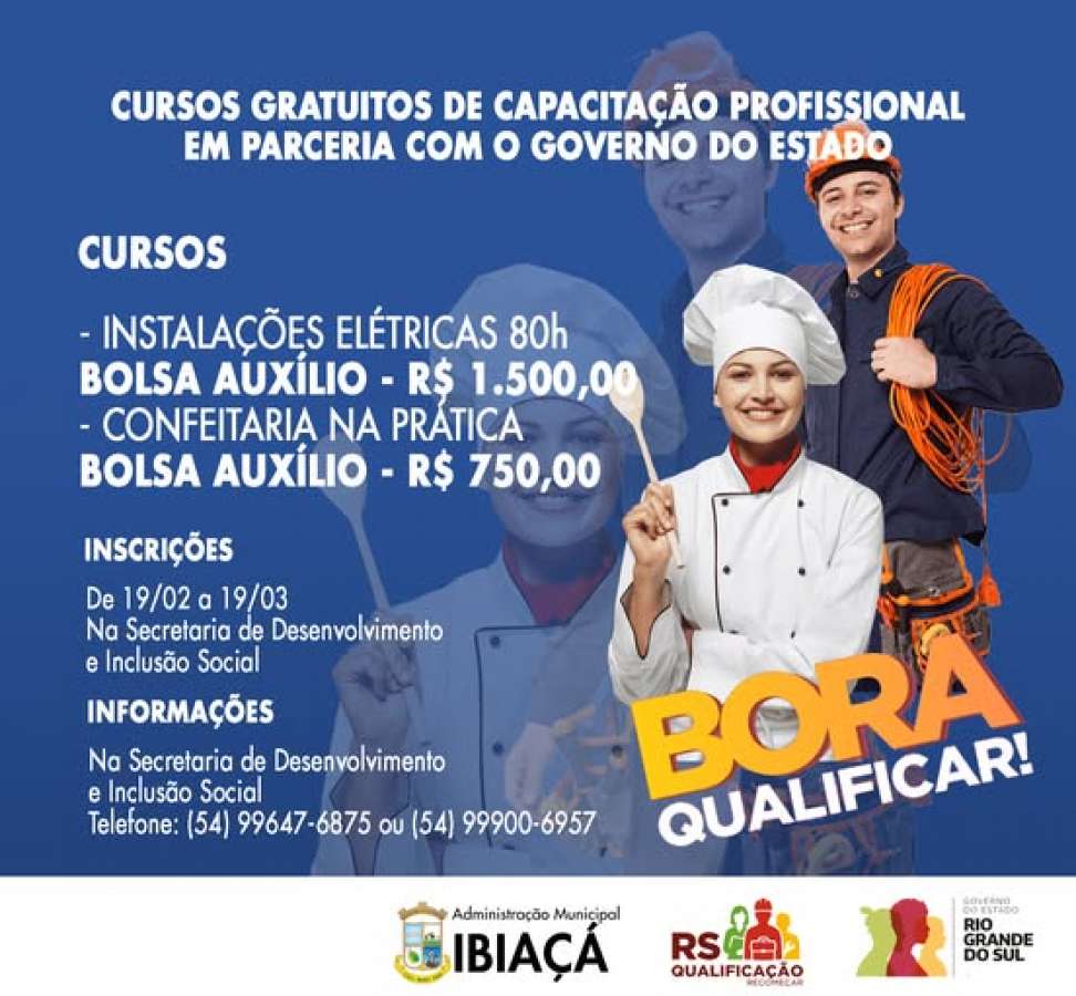 Ibiaçá abre inscrições para cursos gratuitos de qualificação com bolsa auxílio