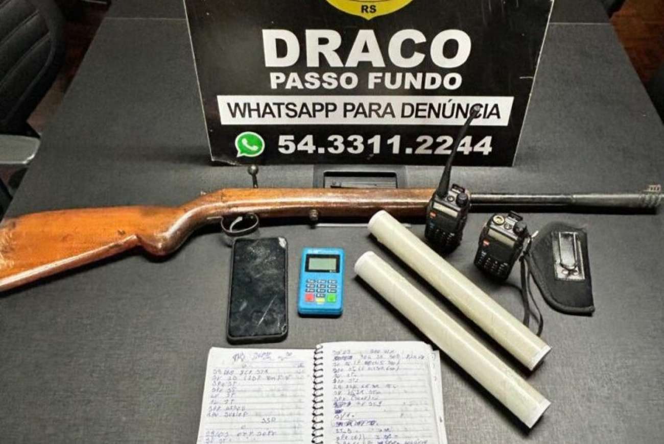 Homem é preso em flagrante por posse de arma de uso restrito em Passo Fundo