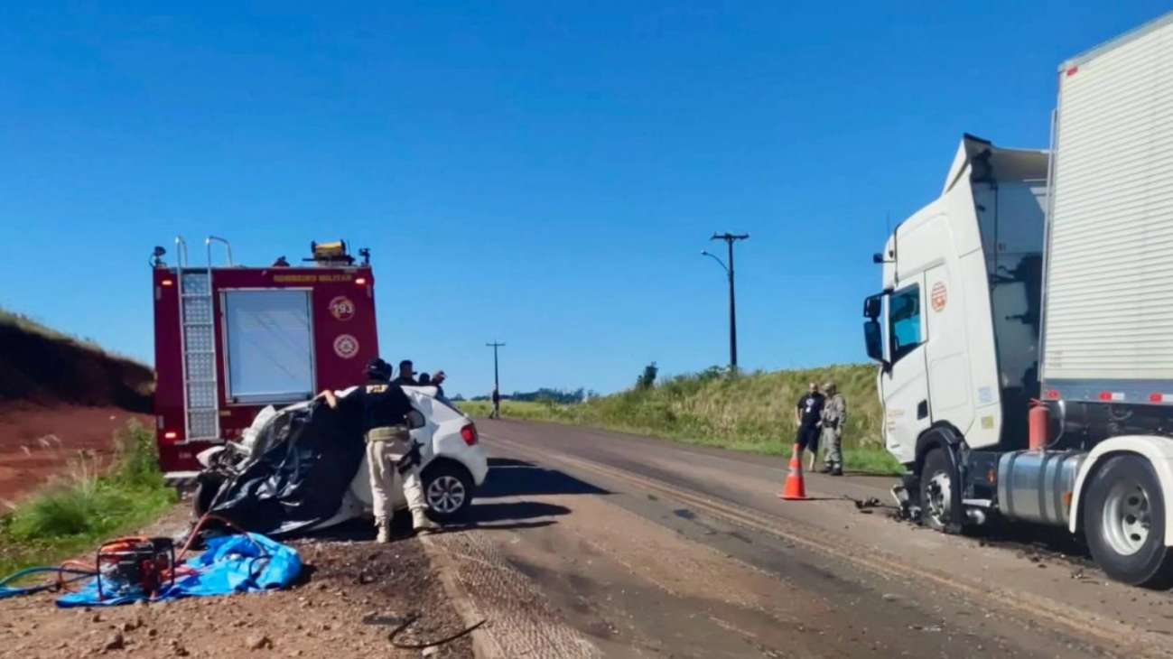 Colisão frontal na BR-158 deixa um morto em Palmeira das Missões
