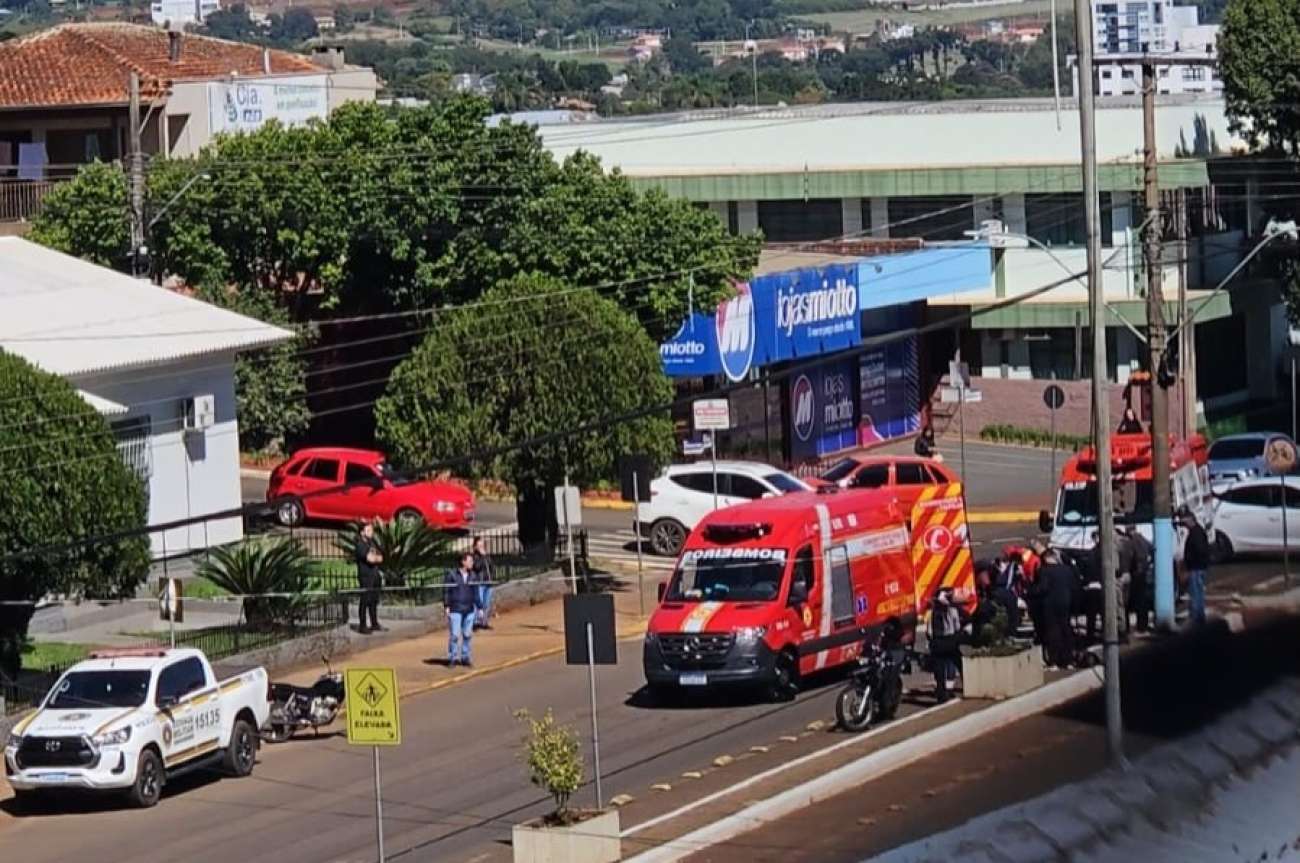 Jovem fica ferido em acidente com motocicleta na área central de Tapejara