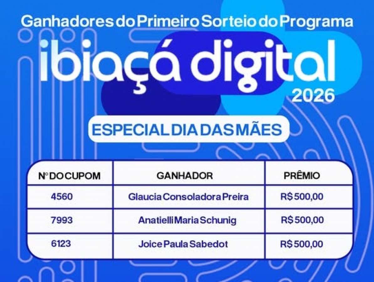 Campanha Ibiaçá Digital 2026 realiza primeiro sorteio especial em homenagem ao Dia das Mães