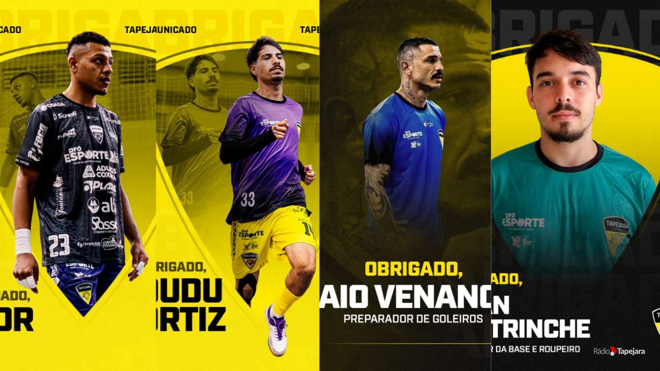 Tapejara Futsal anuncia desligamento de quatro profissionais da equipe