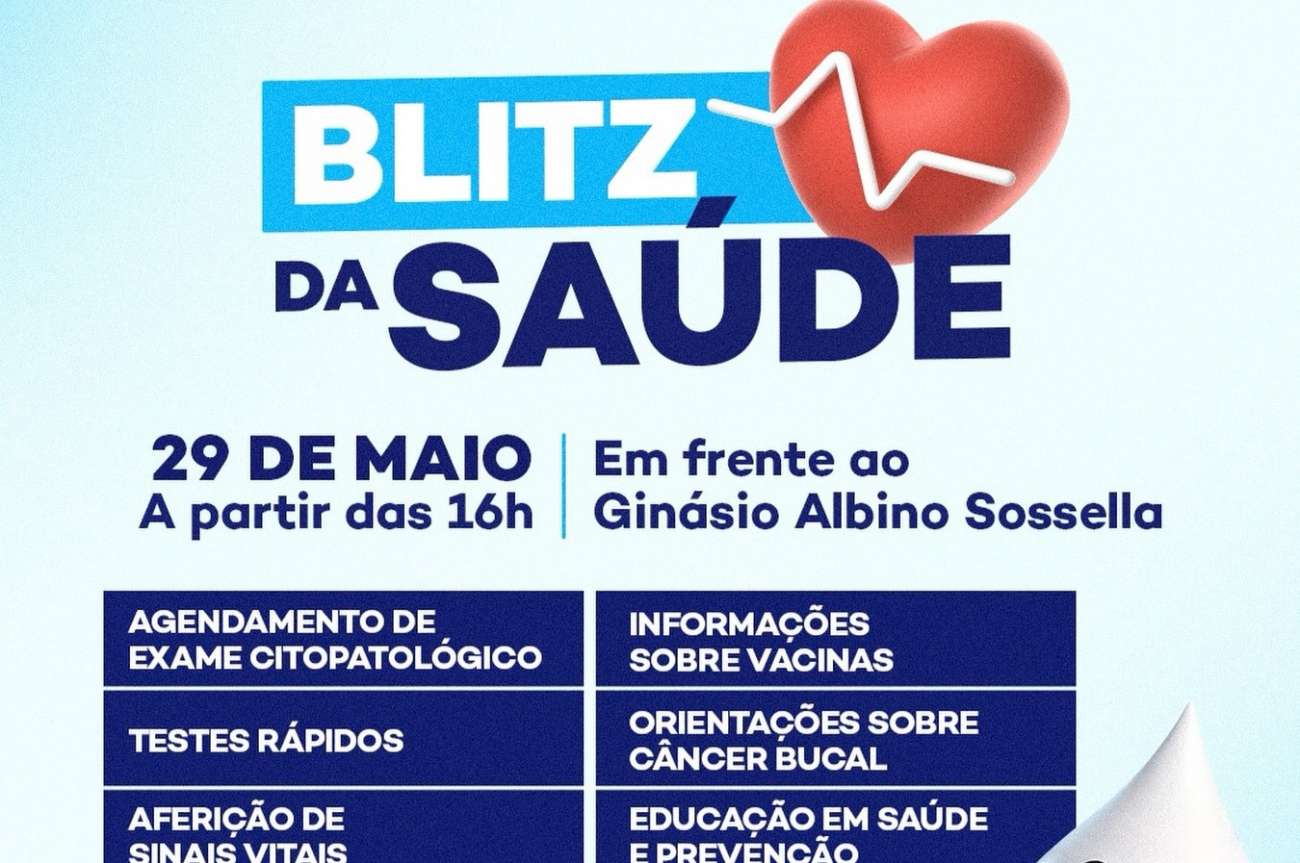 “Blitz da Saúde” vai oferecer orientações, testes rápidos e serviços gratuitos em Tapejara