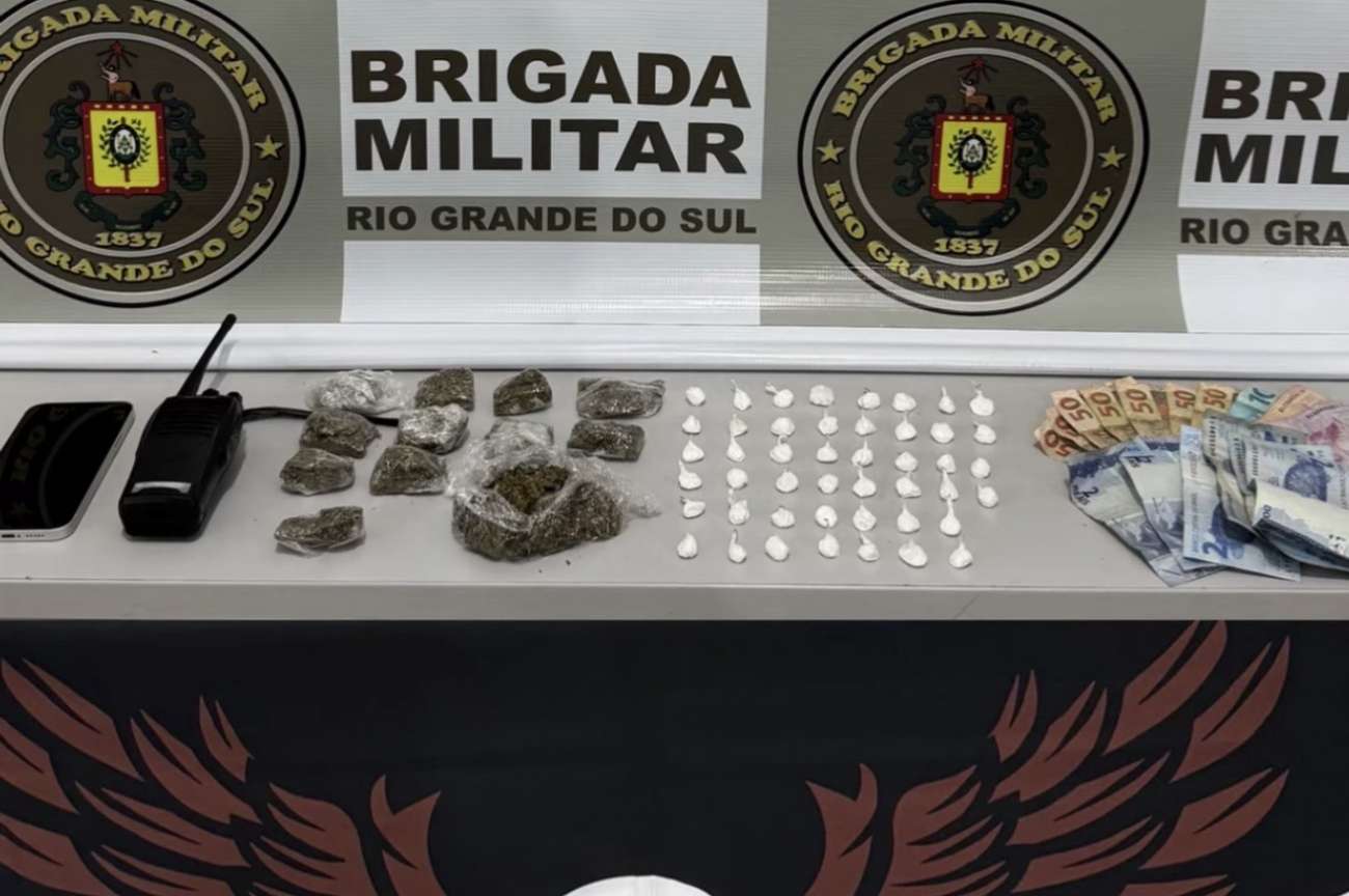 Brigada Militar apreende drogas e prende suspeito em Getúlio Vargas