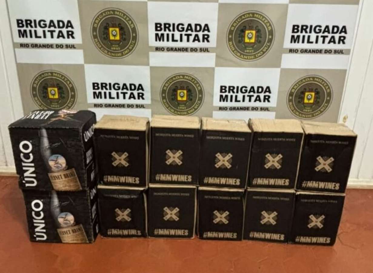 BM apreende 84 garrafas de bebidas estrangeiras em Tiradentes do Sul