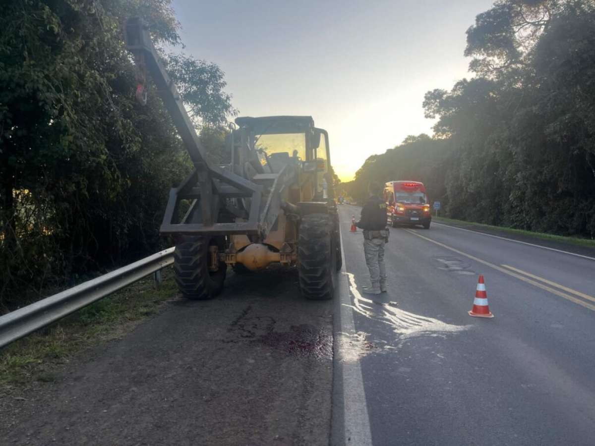 Trabalhador tem perna amputada após ser atropelado por caminhão-tanque na BR-285