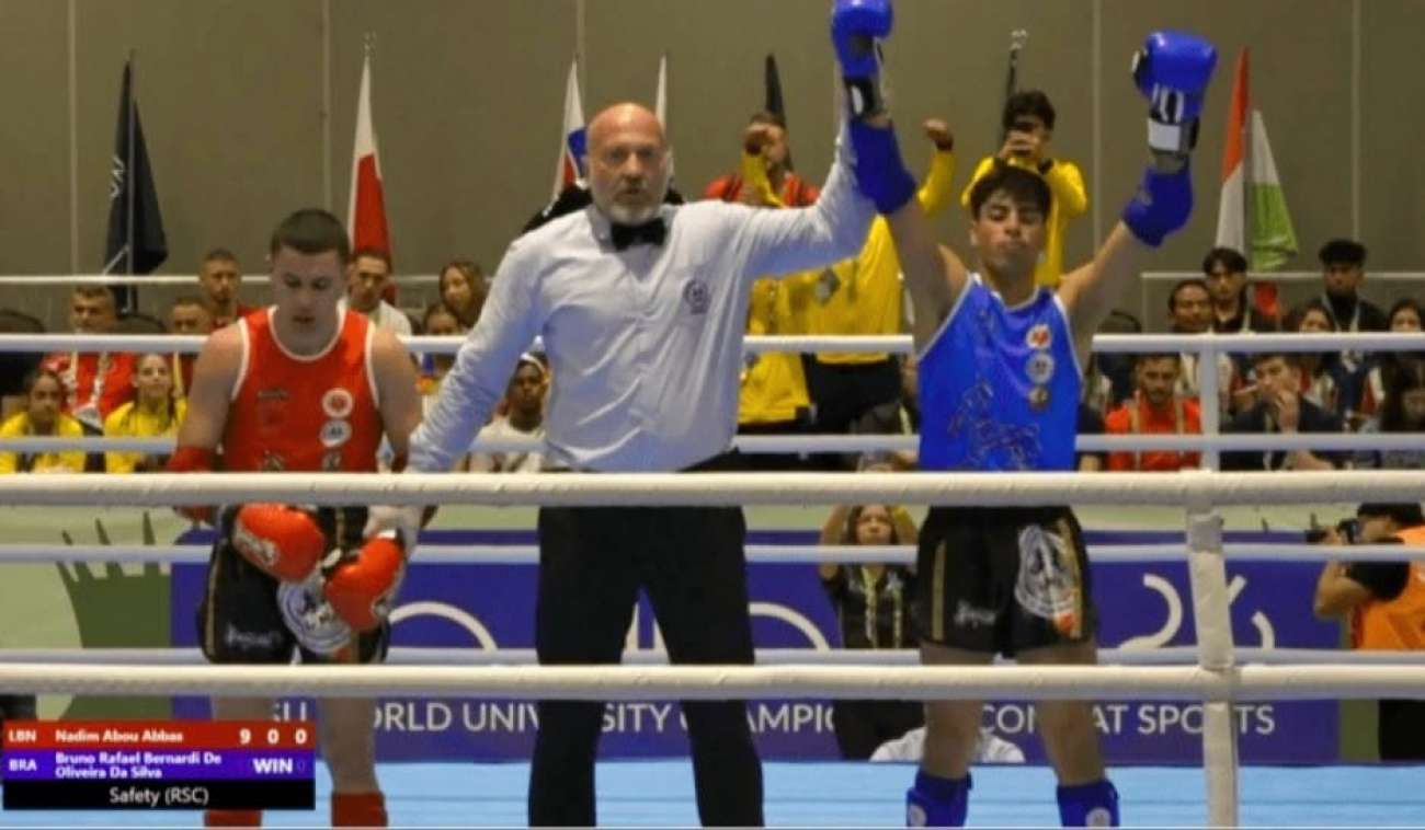 Bruno Rafael avança às semifinais de Mundial Universitário de Muaythai e luta nesta tarde