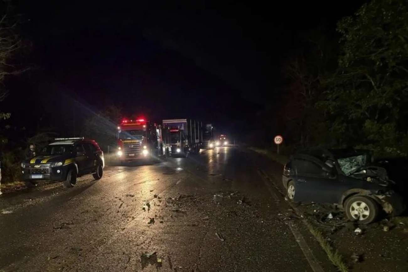 Colisão frontal deixa dois mortos e dois feridos na BR-386, em Iraí