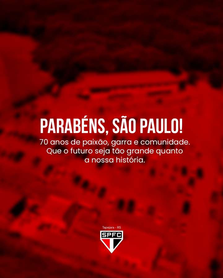 São Paulo F.C. celebra 70 anos de história em Tapejara