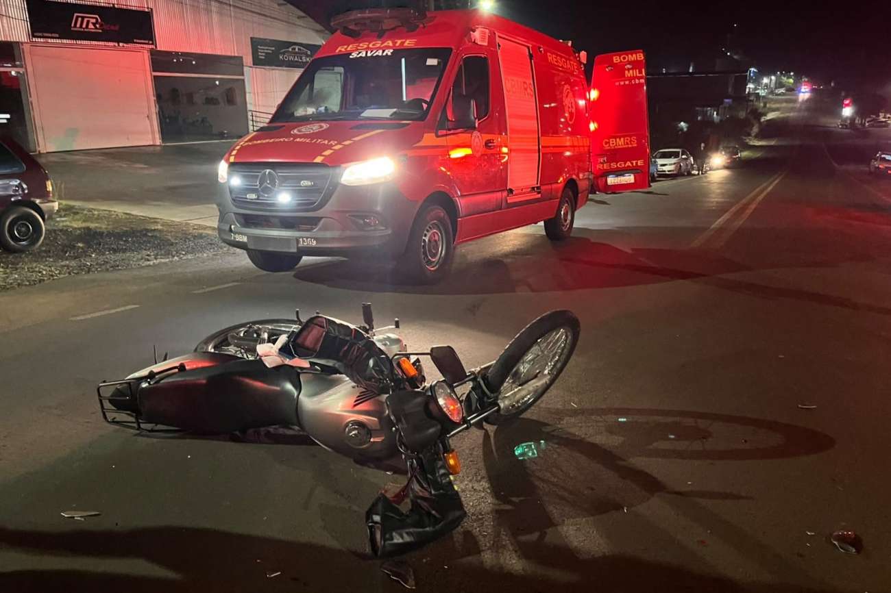Motociclista sofre fratura após acidente de trânsito em Getúlio Vargas