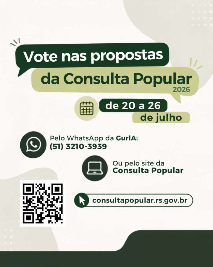 Consulta Popular 2026/2027: sua participação ajuda a definir os investimentos da nossa região!