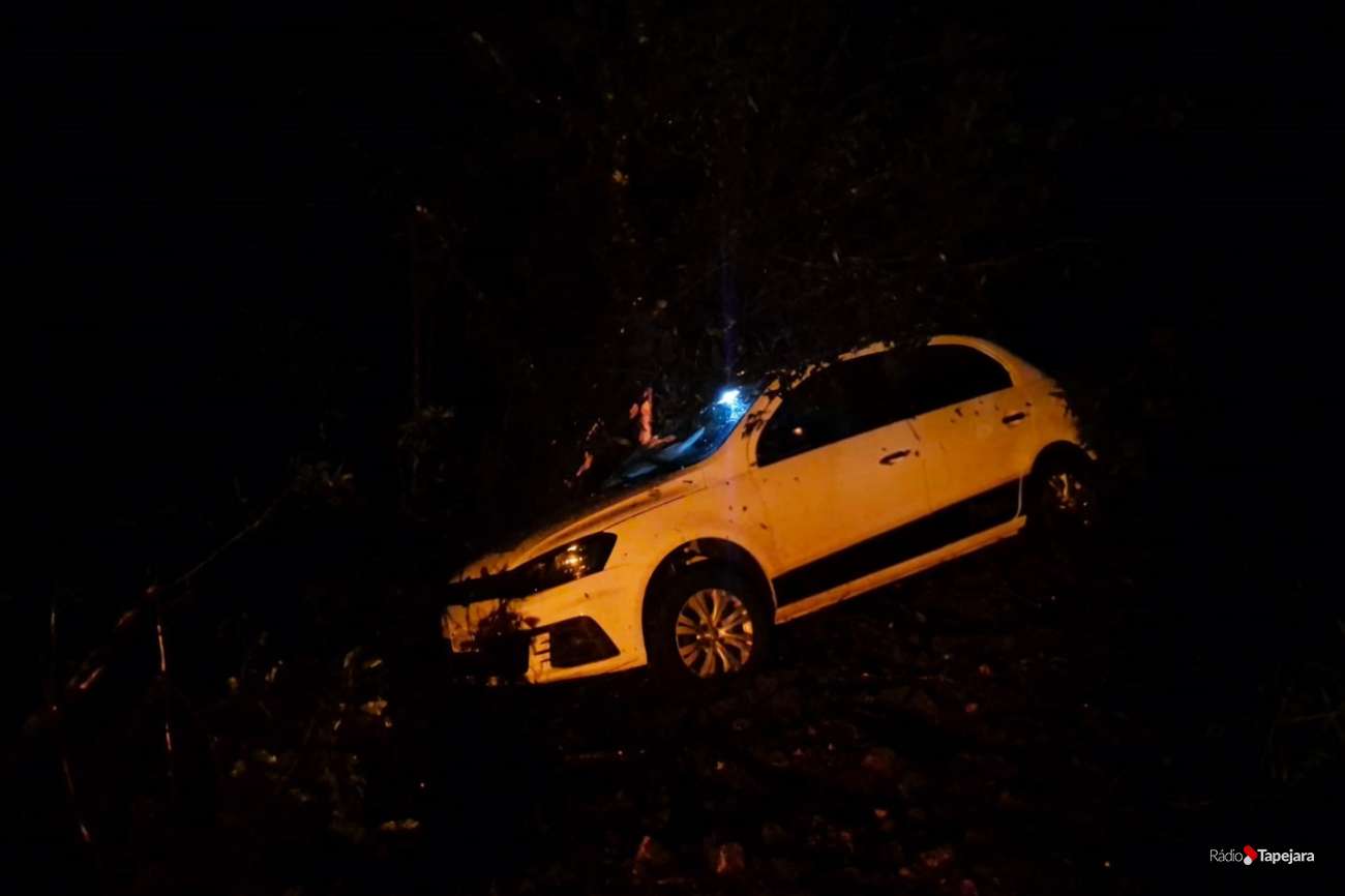 Motorista sai da pista ao ter frente cortada por outro veículo na ERS-467, em Tapejara