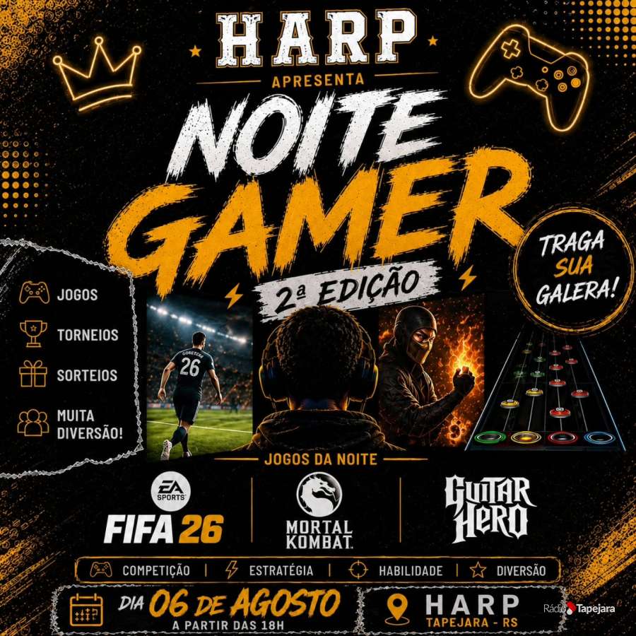 HARP realiza a 2ª edição da Noite Gamer em Tapejara